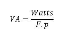 formula VA para watts