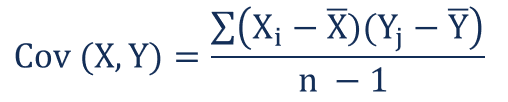 fórmula covariância da amostra