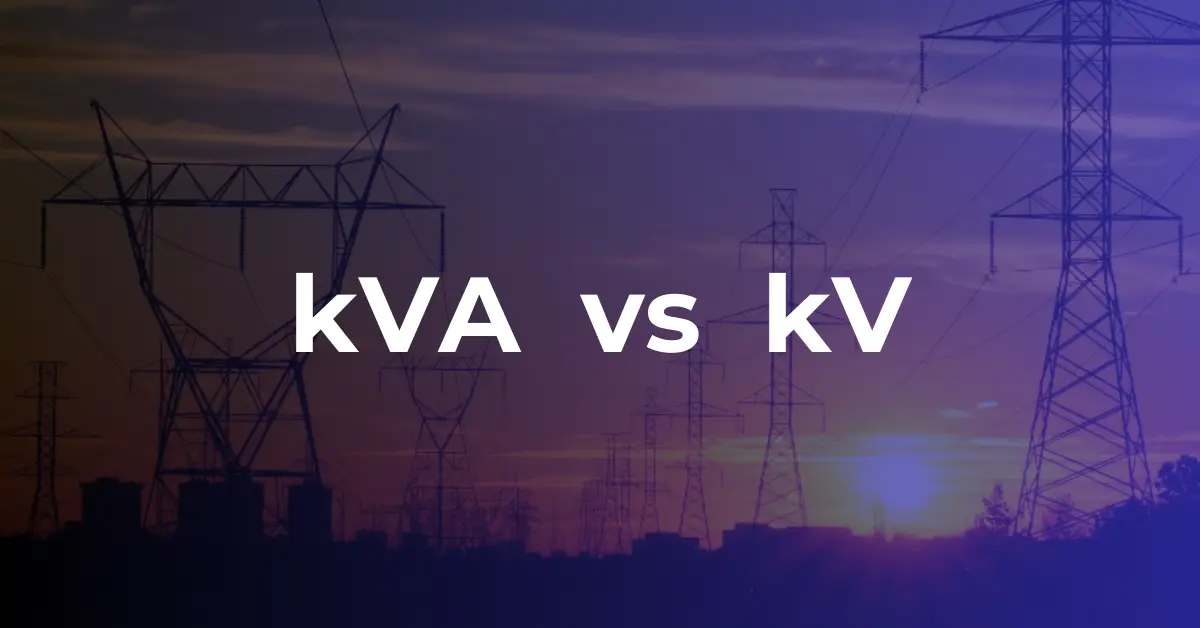 linha de transmissão com as palavras kVA vs kV
